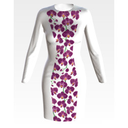 Заготовка жіночого плаття Орхідеї кольору фуксії для вишивки бісером (ПЛ182кБнннн)