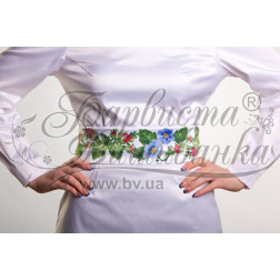 Набір ниток DMC для вишивки хрестиком до заготовки жіночого пояса – вишиванки Пишні троянди, фіалки ПС008кБннннh