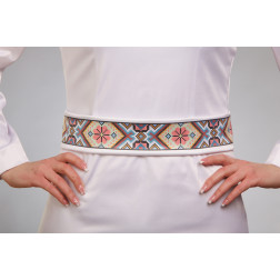Заготовка жіночого пояса для вишивки бісером Барвиста Вишиванка Ніжний орнамент (ПС059кБнннн)