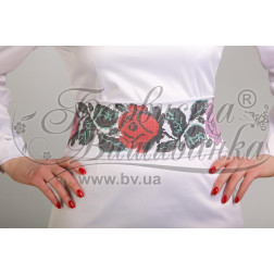 Набір бісеру Preciosa для вишивки бісером до заготовки жіночого пояса – вишиванки Борщівська. Троянди (ПС061пБннннb)