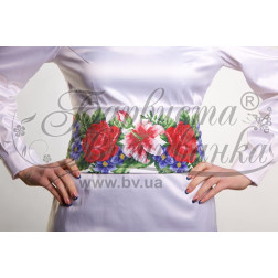 Набір бісеру Preciosa для вишивки бісером до заготовки жіночого пояса – вишиванки Лілеї, троянди, незабудки (ПС361пБннннb)