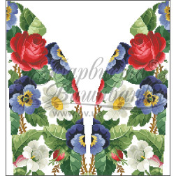 Набір ниток DMC для вишивки хрестиком до заготовки жіночої спідниці – вишиванки Троянди, братки, петунії, ромашки СЖ174пБннннh