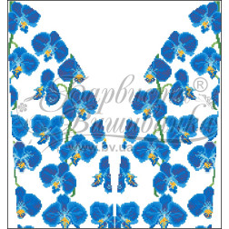 Набір бісеру Preciosa для вишивки бісером до заготовки пошитого клатча Сині орхідеї (СЖ183пБннннb)
