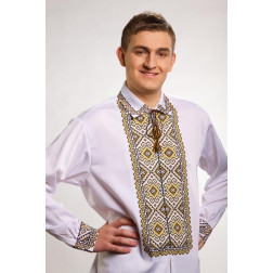 Пошита чоловіча сорочка-вишиванка Кучерява безмежність для вишивки бісером і нитками (СЧ001дБ4603)