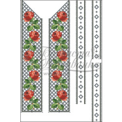 Набір ниток DMC для вишивки хрестиком до заготовки чоловічої сорочки – вишиванки Трояндове мереживо (СЧ049пБннннh)