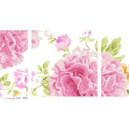 Схема картини Триптих розкішні рожеві півонії для вишивки бісером на габардині (ТК084пн9958)