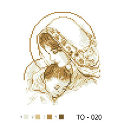 Набір для вишивки бісером Барвиста Вишиванка Марія з дитям коричнева 16х19 (ТО020пн1619k)