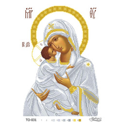 Набір для вишивки бісером Барвиста Вишиванка Володимирівська Ікона Божої Матері 32х43 (ТО031пн3243k)