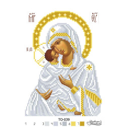 Набір для вишивки бісером Барвиста Вишиванка Володимирівська Ікона Божої Матері 16х22 (ТО039пн1622k)