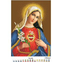 Набір для вишивки бісером Барвиста Вишиванка Ікона Відкрите Серце Марії 31х43 (ТО076пн3143k)