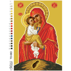 Схема картини Почаївська Ікона Божої Матері для вишивки бісером на тканині (ТО083пн2232)