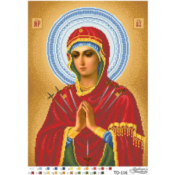 Схема картини Ікона Божої Матері Пом’якшення злих сердець (Семистрільна) для вишивки бісером на тканині (ТО116пн3143)