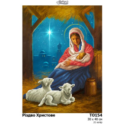 Схема картини Різдво Христове для вишивки бісером на тканині (ТО154пн3040)