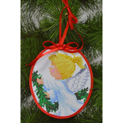 Набір для вишивки бісером Барвиста Вишиванка Пошита новорічна іграшка Добрий ангел (серія: Ангелики) 14х16 (ТР219аБ1416k)