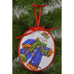 Набір бісеру Preciosa для вишивки бісером до схеми для вишивання Пошита новорічна іграшка Добряк (серія: Сніговики-Колядники) (ТР223аБ1416b)