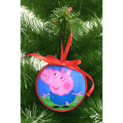 Набір бісеру Preciosa для вишивки бісером до схеми для вишивання Пошита новорічна іграшка Джордж (серія: Свинка Пеппа) (ТР373аБ1010b)