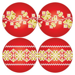 Непошиті новорічні іграшки для вишивки бісером і нитками на габардині. Українські візерунки (ТР705пн3131)