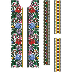 Заготовка дитячої вставки для сорочки на 6-12 років Борщівські візерунки для вишивки бісером (ВД064кБнннн)