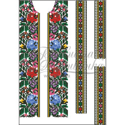 Набір бісеру Preciosa для вишивки бісером до заготовки дитячої вставки – вишиванки на 6-12 років Борщівські візерунки (ВД064пБннннb)
