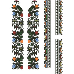 Набір ниток DMC для вишивки хрестиком до заготовки дитячої вставки – вишиванки на 6-12 років Сокальська троянда (ВД078пБннннh)