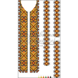 Набір ниток DMC для вишивки хрестиком до заготовки чоловічої вставки для сорочки – вишиванки Прикарпаття. Оберіг ВЧ003пБннннh