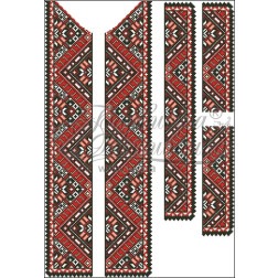 Набір ниток DMC для вишивки хрестиком до заготовки чоловічої вставки для сорочки – вишиванки Поділля ВЧ010пБннннh