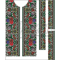Набір ниток DMC для вишивки хрестиком до заготовки чоловічої вставки для сорочки – вишиванки Борщівська сучасна (ВЧ033пБннннh)