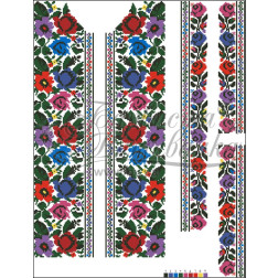 Набір ниток DMC для вишивки хрестиком до заготовки чоловічої вставки для сорочки – вишиванки Борщівська (ВЧ057пБннннh)