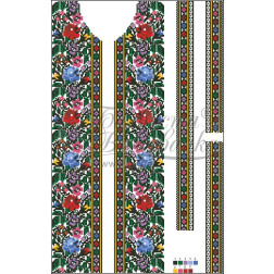 Набір ниток DMC для вишивки хрестиком до заготовки чоловічої вставки для сорочки – вишиванки Борщівські візерунки (ВЧ064пБннннh)