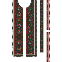 Набір ниток DMC для вишивки хрестиком до заготовки чоловічої вставки для сорочки – вишиванки Борщівська вишуканість (ВЧ080пБннннh)
