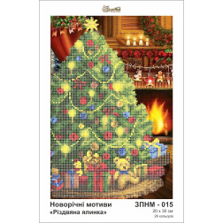 Схема картини Золота Підкова ЗПНМ-015 Різдвяна ялинка для вишивання бісером на шовку (ЗМ015ан2030)