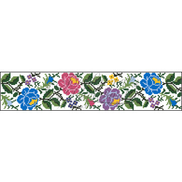 Набір бісеру Preciosa для вишивки бісером до заготовки дитячої спіднички – вишиванки на 3-5 років Одеська троянда (БС054пБ28ннb)