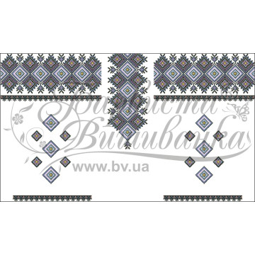 Набір бісеру Preciosa для вишивки бісером до заготовки жіночої блузки – вишиванки Загадкова (БЖ125пБннннb)