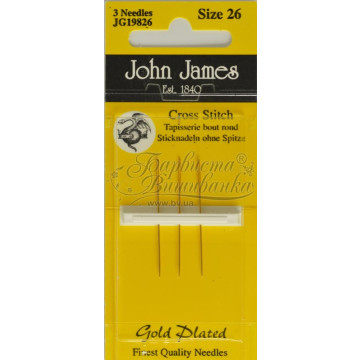 Cross Stitch - Позолочені голки для вишивки хрестиком з великим вушком та тупим кінцем (Розмір - 26) (JG19826)