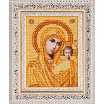 Картина вишита нитками Барвиста Вишиванка  Казанська Ікона Божої Матері 23х28 (ОТ063ан1318)
