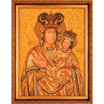 Картина вишита бісером Барвиста Вишиванка Зарваницька Ікона Божої Матері 39х50 (ОТ073ан3243)
