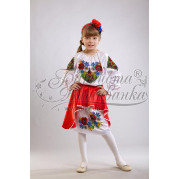 Набір бісеру Preciosa для вишивки бісером до заготовки дитячого плаття – вишиванки на 9-12 років Польова (ПД008пБ40ннb)