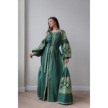 Пошита жіноча сукня – вишиванка БОХО для вишивання нитками Намисто (ПЕ003лТ4205_230_198)