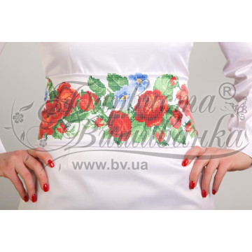 Набір бісеру Preciosa для вишивки бісером до заготовки жіночого пояса – вишиванки Пристрасні троянди, фіалки (ПС011пБннннb)