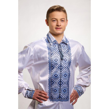 Пошита чоловіча сорочка-вишиванка Кучерява безмежність для вишивки бісером і нитками (СЧ002шБ5803)