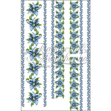 Набір ниток DMC для вишивки хрестиком до заготовки чоловічої сорочки – вишиванки Сині квіти (СЧ061пБннннh)