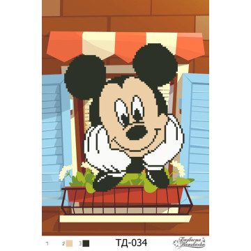 Схема картини Міккі Маус (Серія: Міккі Маус та його друзі) для вишивки бісером на тканині (ТД034пн2130)