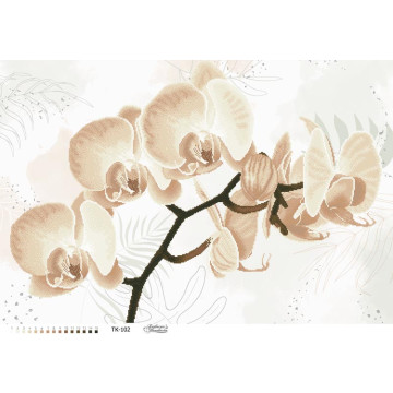 Набір бісеру Preciosa для вишивки бісером до схеми для вишивання Тендітна бежева орхідея (ТК102пн8658b)