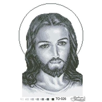 Набір для вишивки бісером Барвиста Вишиванка Ісус сірий 35х45 (ТО026пн3545k)