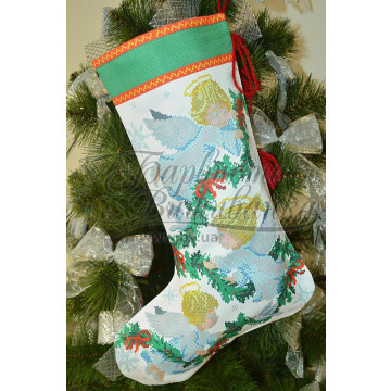 Схема Пошитий новорічний чобіток Ангелики для вишивки бісером і нитками на тканині (ТР163аБ3149)