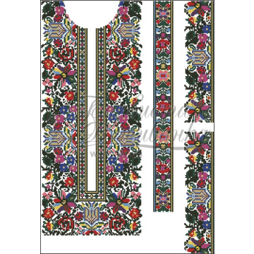 Набір ниток DMC для вишивки хрестиком до заготовки чоловічої вставки для сорочки – вишиванки Борщівська старовинна (ВЧ035пБннннh)