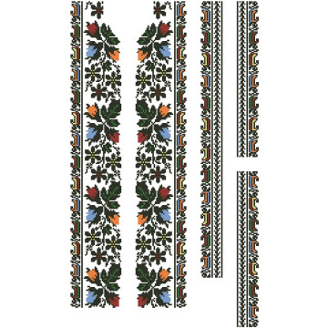 Набір ниток DMC для вишивки хрестиком до заготовки чоловічої вставки для сорочки – вишиванки Сокальська троянда (ВЧ078пБннннh)
