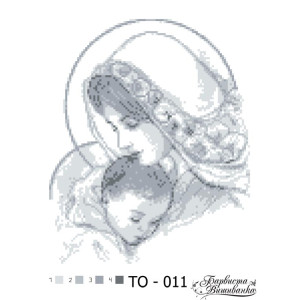 Набор бисера Preciosa для вышивки бисером к схеме для вышивания бисером Мария с ребенком серая (ТО011пн2535b)