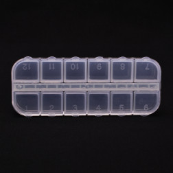 Мини органайзер для бисера (12 ячеек) 13х5х1,5см (РУ029оХ1305)