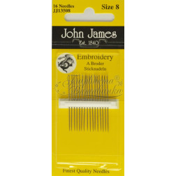 Embroidery - Иглы для Вышивки на Хлопчатобумажных и Тяжелых Тканях (Размер - 8) (JJ13508)